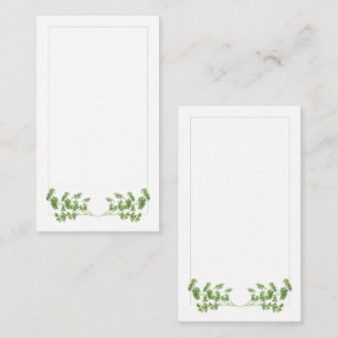 De Correspondance CARTE À Note Plat PARSLEY 3.5x2 / Verticale