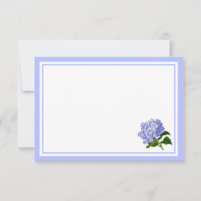 De Correspondance Carte à note plate - Blue Hydrangea (Devant)