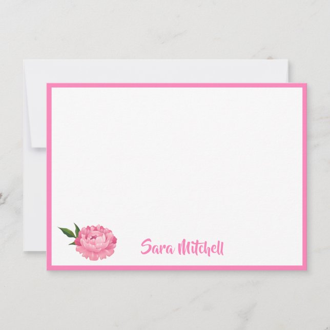 De Correspondance Carte à note plate Peony (Devant)
