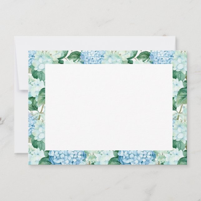 De Correspondance Carte à notes plates Hydrangea Flowers (Devant)