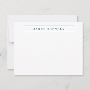 De Correspondance Carte blanche marine élégante personnalisée