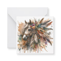 Carte Boho Horloge Aquarelle