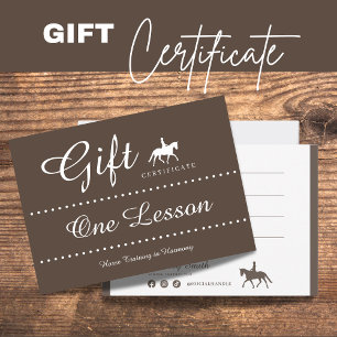 De Correspondance Carte cadeau certificat équitation