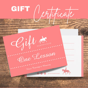 De Correspondance Carte cadeau certificat équitation