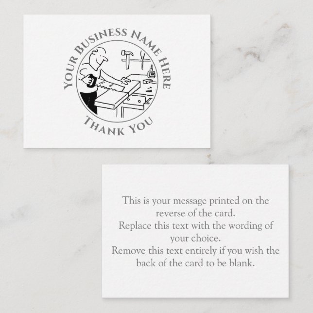 De Correspondance Carte Carpenter Thank You Note (Devant / Derrière)
