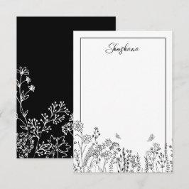 De Correspondance Carte Design Script Floral Sketch Note