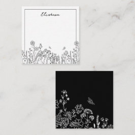 De Correspondance Carte Design Script Floral Sketch Note
