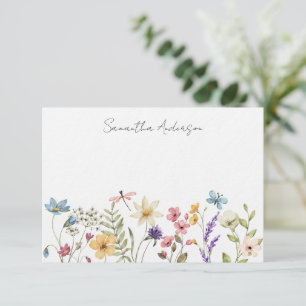 De Correspondance Carte florale Fleur sauvage plat personnalisée