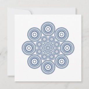 De Correspondance Carte florale géométrique en bleu