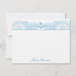 De Correspondance Carte Henna Custom Flat Note (bleu)