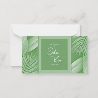 De Correspondance Carte Mariage Tropical Green Theme