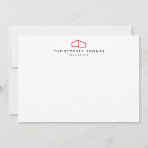De Correspondance Carte moderne Logo Realtor Red/White Flat Note