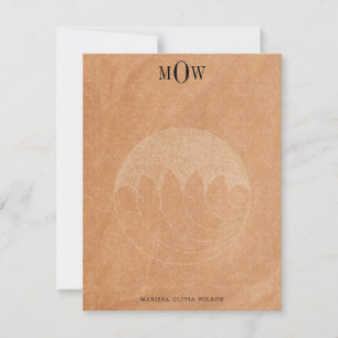 De Correspondance Carte Monogram Boho Terracotta 3 lettres moderne