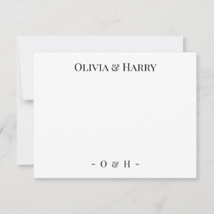 De Correspondance Carte Monogram Elegant Mariage blanc