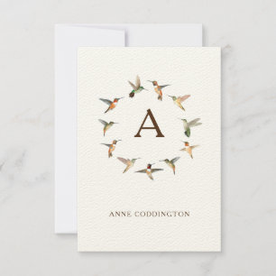 De Correspondance Carte Monogram Humminbird Note