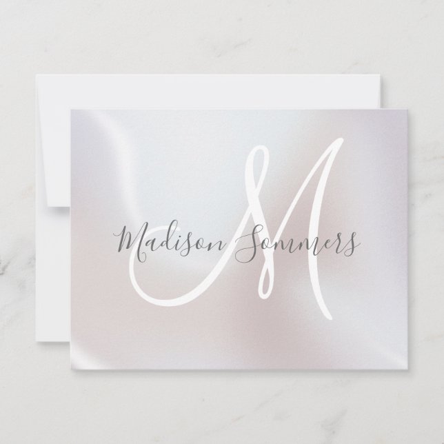 De Correspondance Carte Monogram Iridescente Pearl Shimmer Note (Devant)