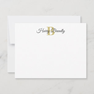 De Correspondance Carte Monogram minimal Élégant à plat élégant