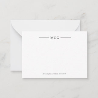 De Correspondance Carte Monogramme Personnalisée Monographie Mens