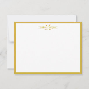 De Correspondance Carte Monogramme Typographie Or Bordure