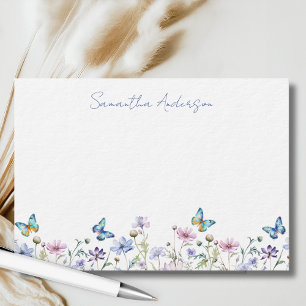 De Correspondance Carte plate personnalisée Papillon Fleur Sauvage
