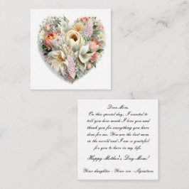 De Correspondance Carte pour maman avec arrangement floral en forme