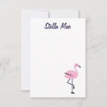 Carte pour notes flamand rose mignon
