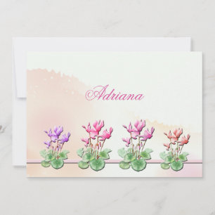 De Correspondance Carte pour notes Plante Cyclamen