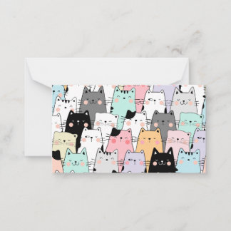 De Correspondance Carte pour notes vierge avec chats