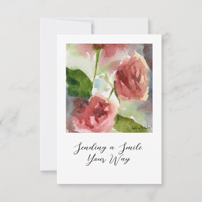 De Correspondance carte rose aquarelle (Devant)