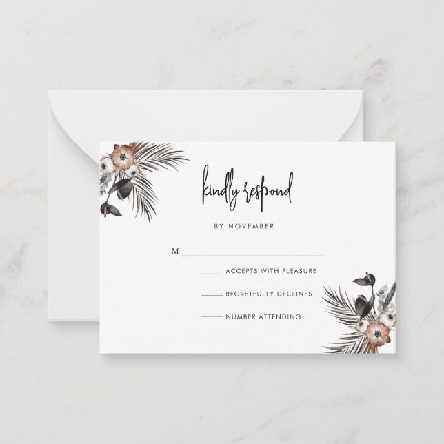 De Correspondance Carte RSVP Boho Goth Script moderne (Devant)
