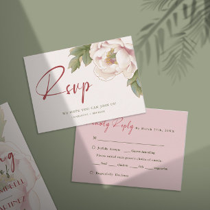 De Correspondance Carte RSVP BUDGET Blush Pony Rose Mariage Floral