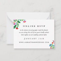 Carte RSVP en ligne Colorée Mariage mexicain