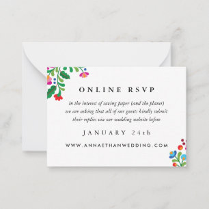 De Correspondance Carte RSVP en ligne Colorée Mariage mexicain