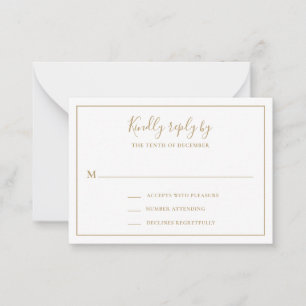 De Correspondance Carte RSVP mini-mariage classique et élégante pour