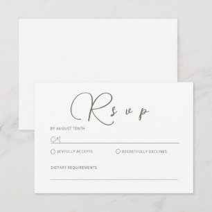 De Correspondance Carte RSVP minimaliste Sage Green