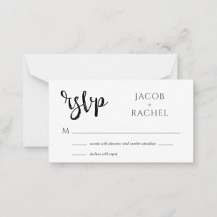 De Correspondance Carte RSVP Modern Script Générique Mariage RSVP