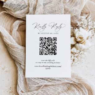 De Correspondance Carte RSVP moderne noir et blanc avec code QR