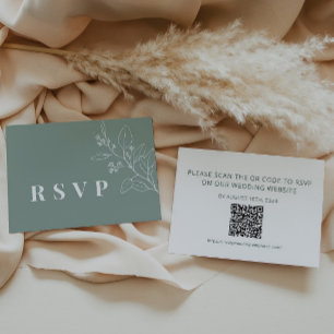 De Correspondance Carte RSVP Sage Wedding avec code QR