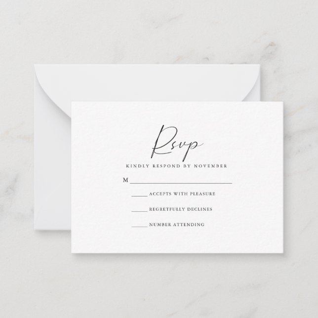 De Correspondance Carte RSVP Script Moderne (Devant)