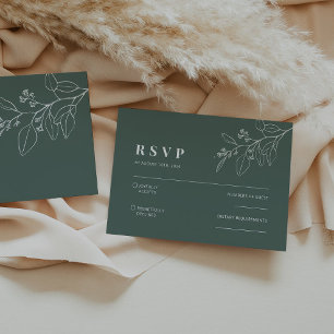 De Correspondance Carte RSVP verte Floral Sage
