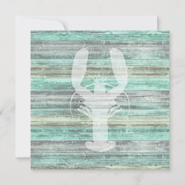 De Correspondance Carte Rustique Coastal Decor Lobster Note (Devant)