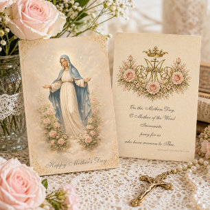 De Correspondance Carte Sainte Marie pour la Fête des Mères Catholiq