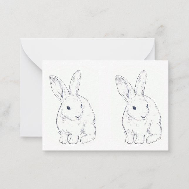 De Correspondance Carte simple avec lapin (Devant)