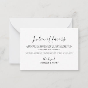 De Correspondance Carte simple élégante en lieu et place des faveurs