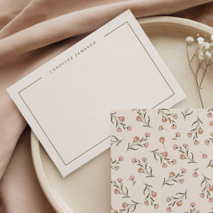 De Correspondance Carte simple florale délicate à plat