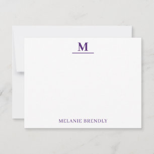 De Correspondance Carte simple minimaliste moderne Monogram Flat Not