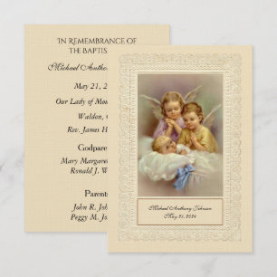 De Correspondance Catholique Baby Boy Baptismal Souvenir Carte Saint