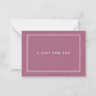 De Correspondance Chic Blush Élégante carte cadeau Violet
