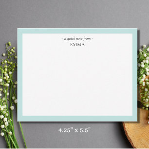 De Correspondance Chic Moderne Petite carte à notes "A Quick Note Fr