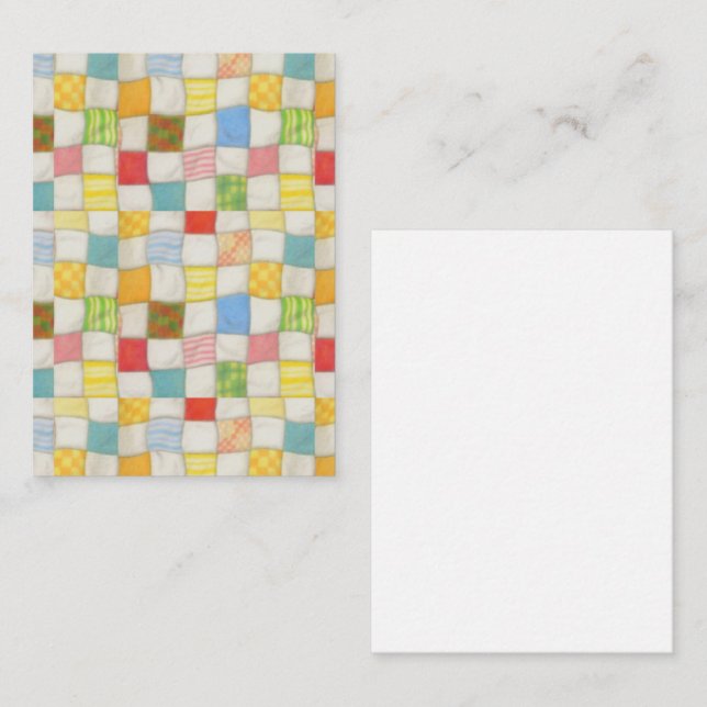 De Correspondance CRAZY QUILT 3,5x2,5 Carte plate / Verticale (Devant / Derrière)